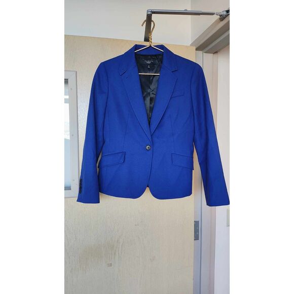 Talbots Wool Blazer Royal Blue Womens Size 8P Career Business Casual - Picture 9 of 10